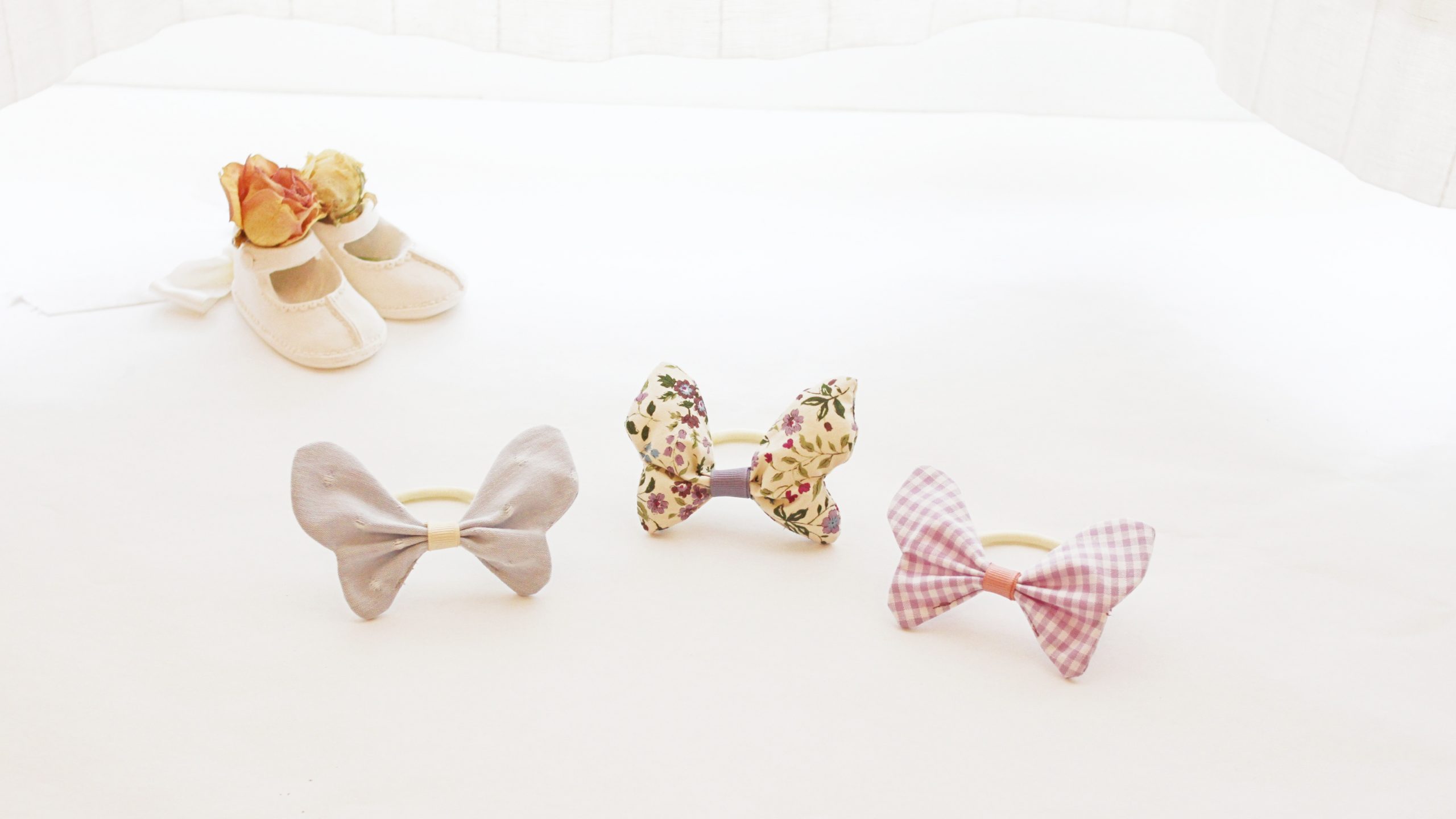 【ハギレ活用!】かわいいちょうちょうリボンのキッズヘアゴムの作り方【リバティ】