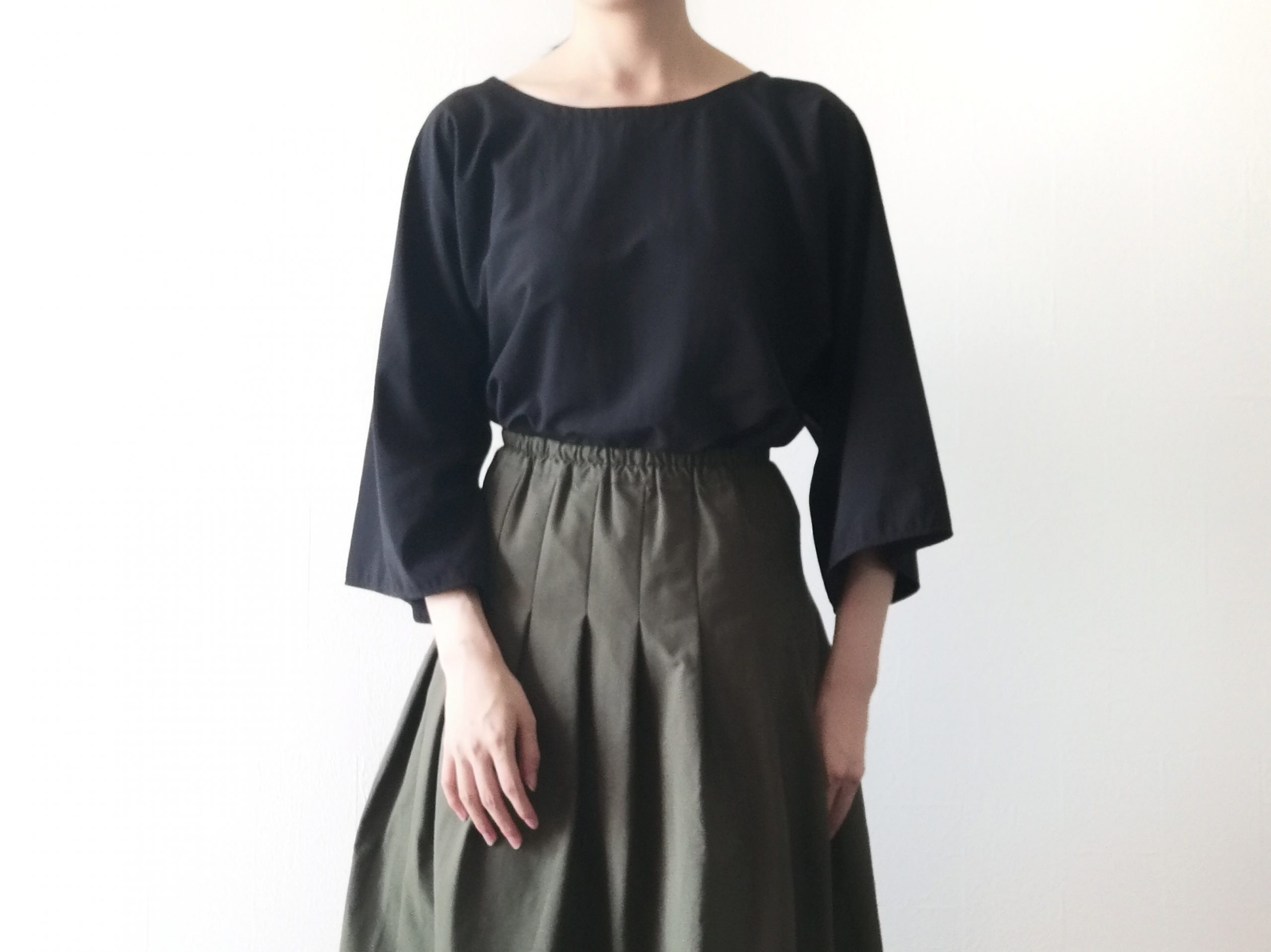 1枚の布で作る七分袖ブラウスの作り方|簡単大人服