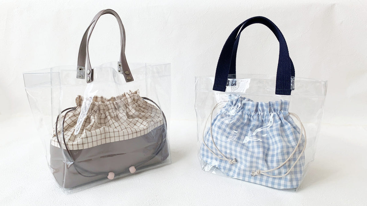 【100均リメイク】夏にぴったり!巾着付きクリアバックの作り方