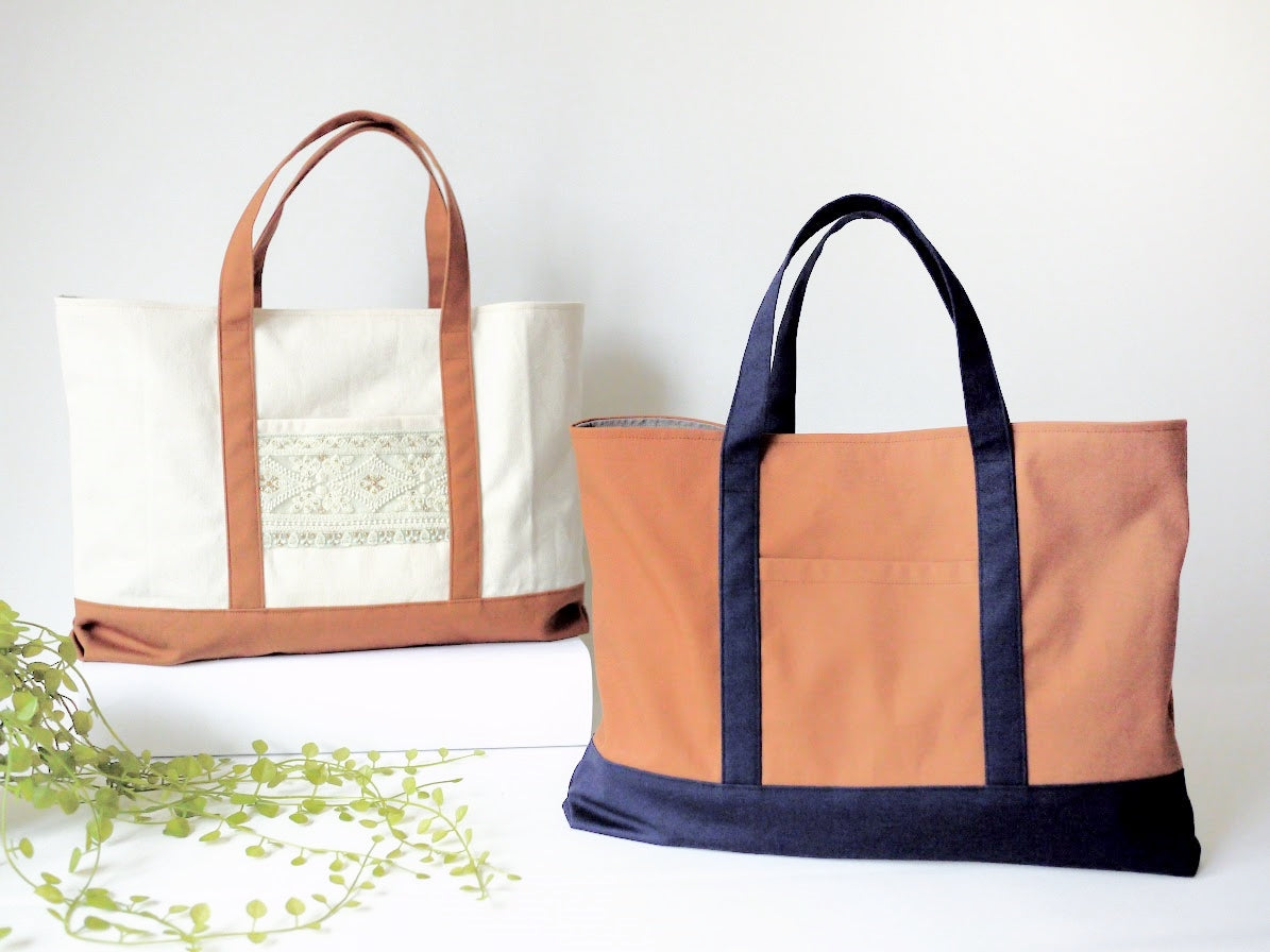 入園入学におすすめ!初心者でも簡単に作れる外マチ付きレッスンバッグの作り方(トートタイプ)|完成写真|ハンドメイド初心者のための洋裁メディア縫いナビ|丸石織物