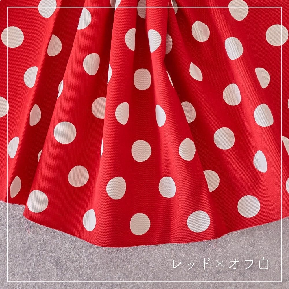 コットン ツイル ドット オフ白×ブラック