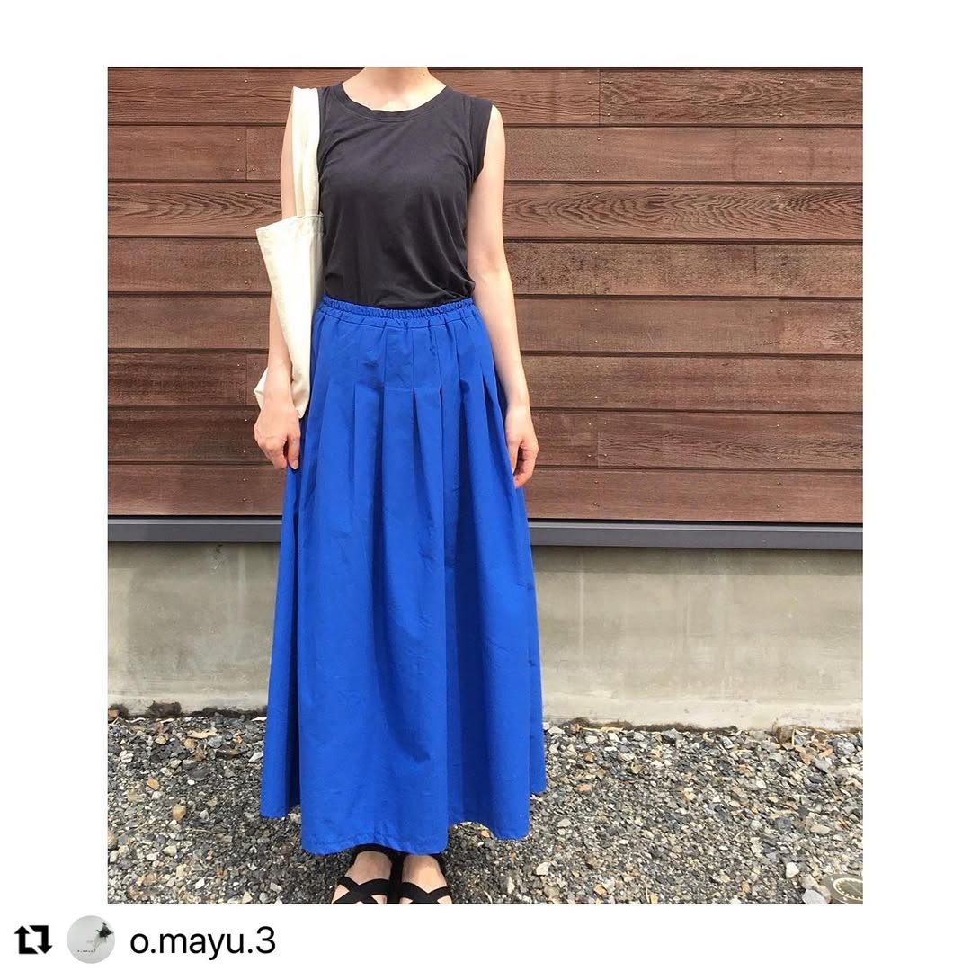 綿ポリダンガリー 無地 大人スカート Instagram作品例 CS6JNvov0kM 1 4500-218#カラー_#218 アラビンブルー