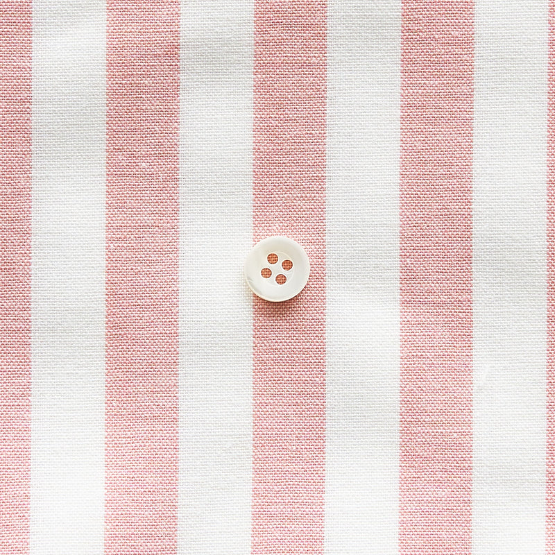 綿ポリダンガリー ストライプ#柄の大きさ_12mm#カラー_#102 サーモンピンク