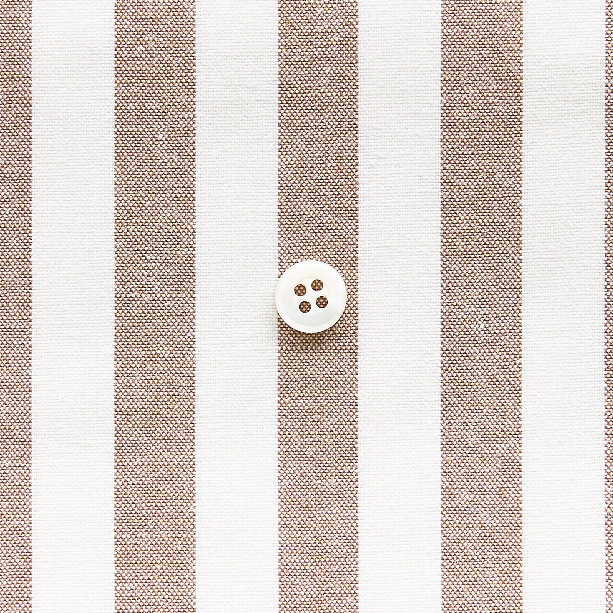 綿ポリダンガリー ストライプ#柄の大きさ_12mm#カラー_#116 ココア