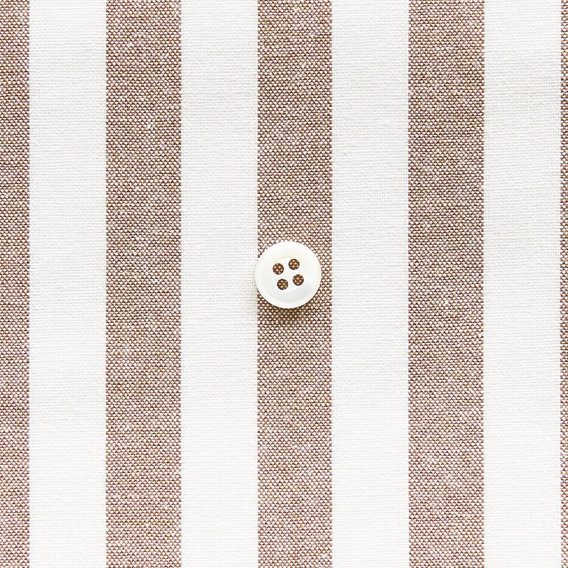 綿ポリダンガリー ストライプ#柄の大きさ_12mm#カラー_#116 ココア