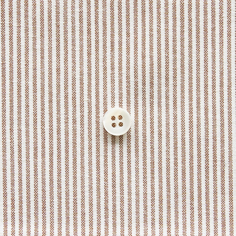 綿ポリダンガリー ストライプ#柄の大きさ_1.5mm#カラー_#116 ココア