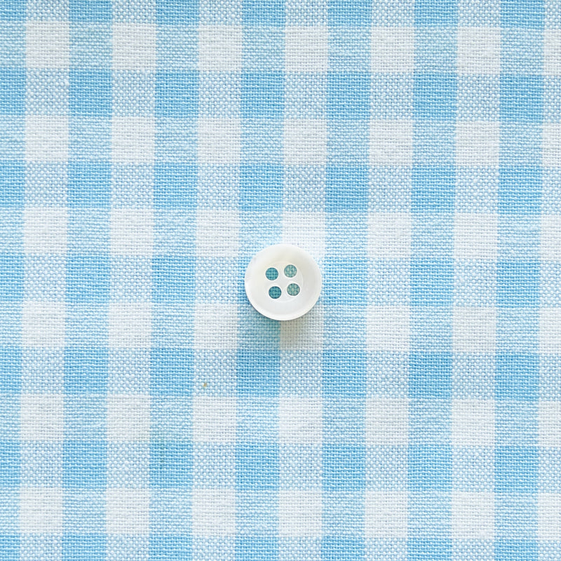 綿ポリダンガリー ギンガムチェック#柄の大きさ_5mm#カラー_#124 アクアブルー