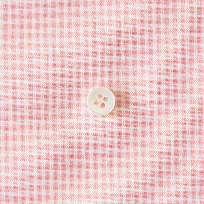 綿ポリダンガリー ギンガムチェック#柄の大きさ_1.5mm#カラー_#102 サーモンピンク