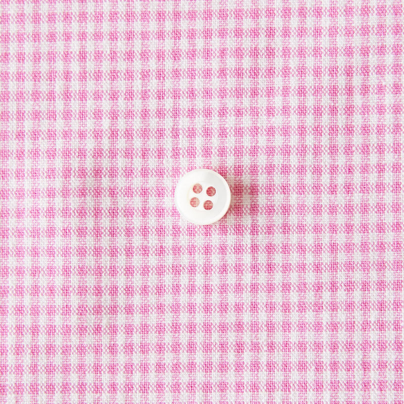綿ポリダンガリー ギンガムチェック#柄の大きさ_1.5mm#カラー_#122 コスモスピンク