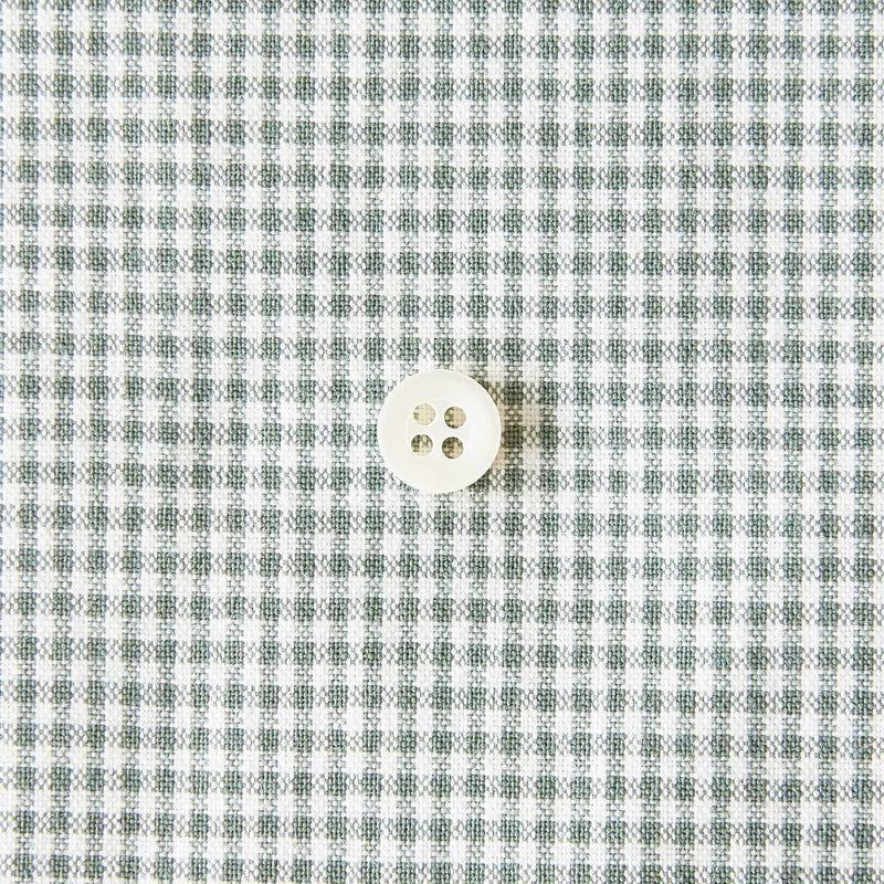 綿ポリダンガリー ギンガムチェック#柄の大きさ_1.5mm#カラー_#214 カーキ