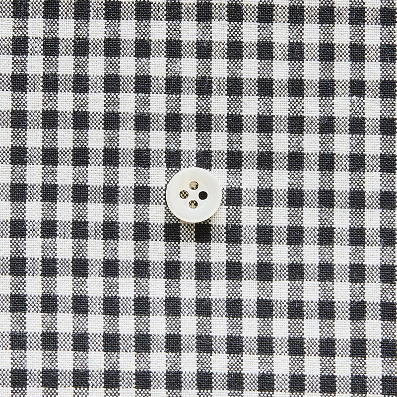 綿ポリダンガリー ギンガムチェック#柄の大きさ_3mm#カラー_#120 ダークグレー