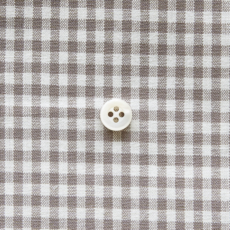 綿ポリダンガリー ギンガムチェック#柄の大きさ_3mm#カラー_#213 グレージュ