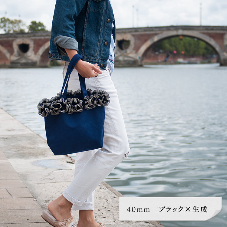 リネン フラワー リボン 40mm 12color 50cm単位 画像9
