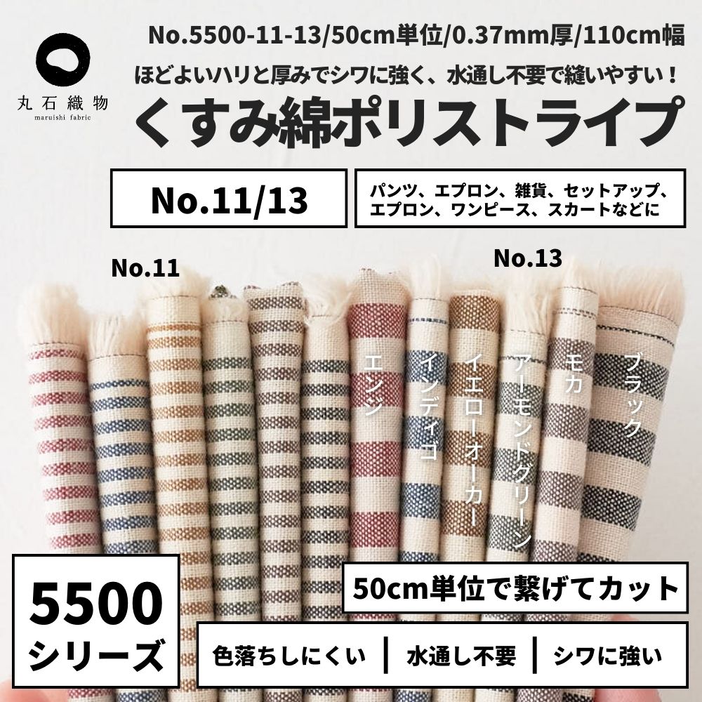 綿ポリ ダンガリー ストライプ