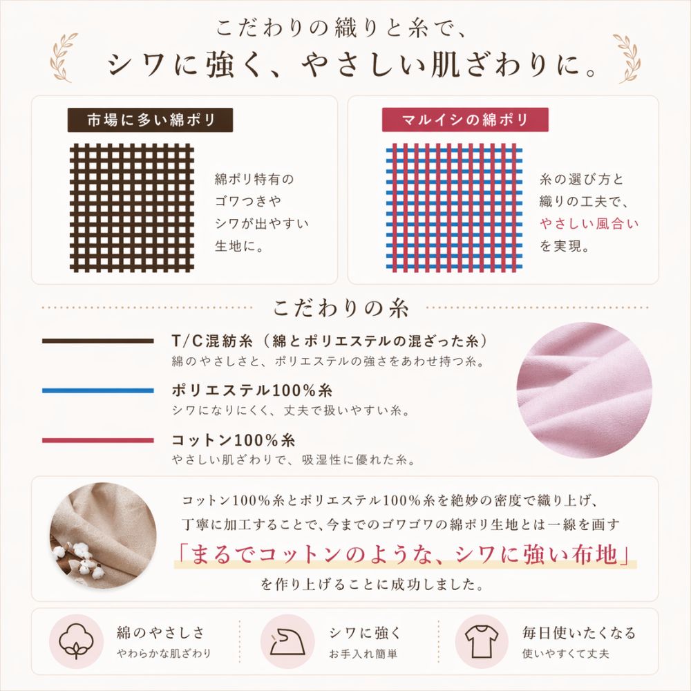 綿ポリ交織ソフトダンガリー ウィンドウチェック 画像8