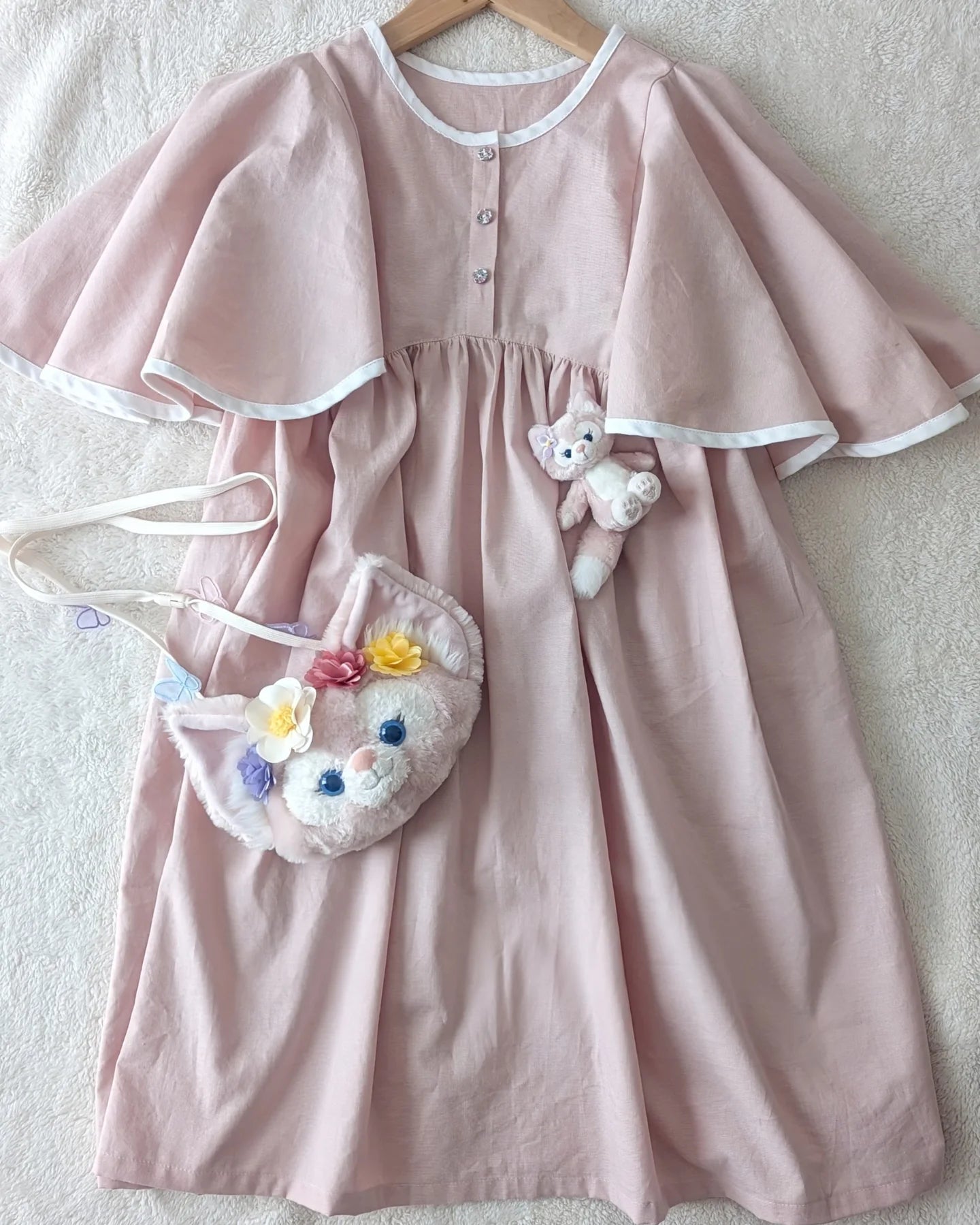 綿ポリ ハーフダンガリー 子どもワンピース Instagram作品例 DHA0R8QT0c9 1 6600-202#カラー_ラテピンク