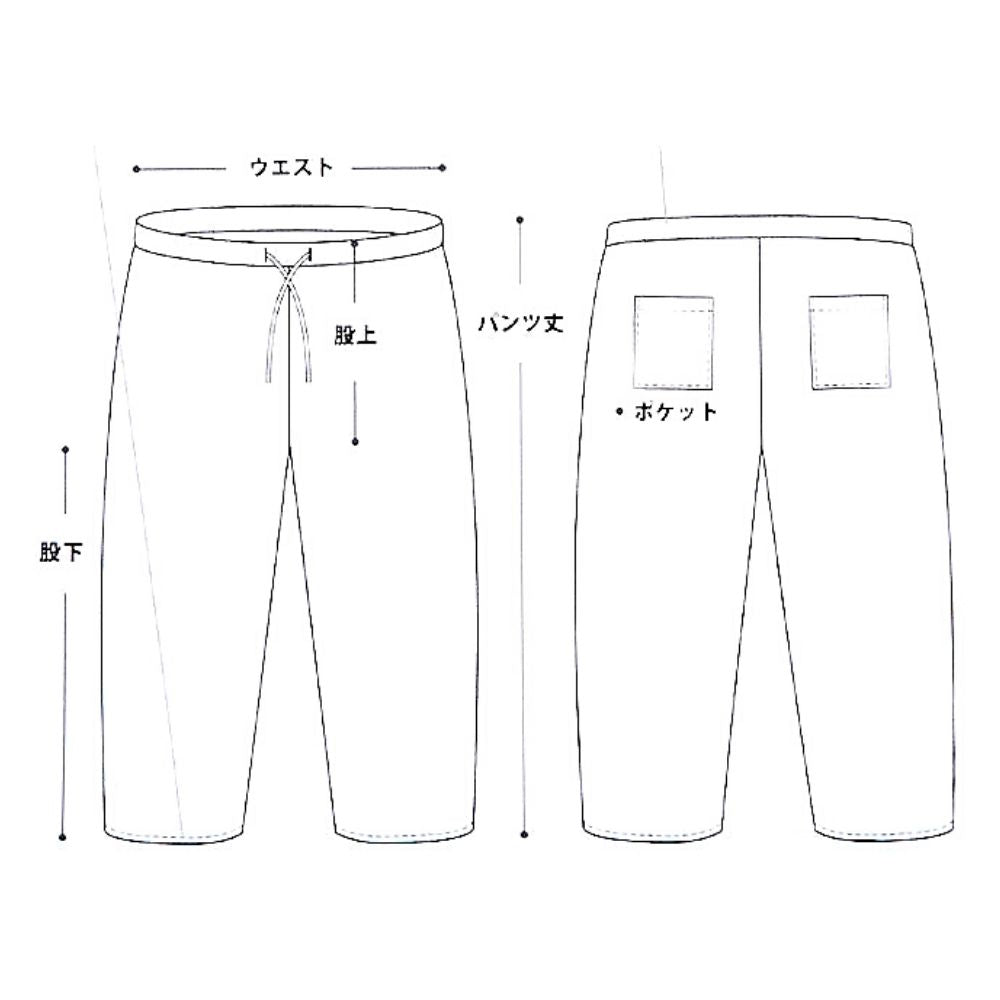 ゆるっとパンツ型紙 パンツ本体とポケットのパーツ図