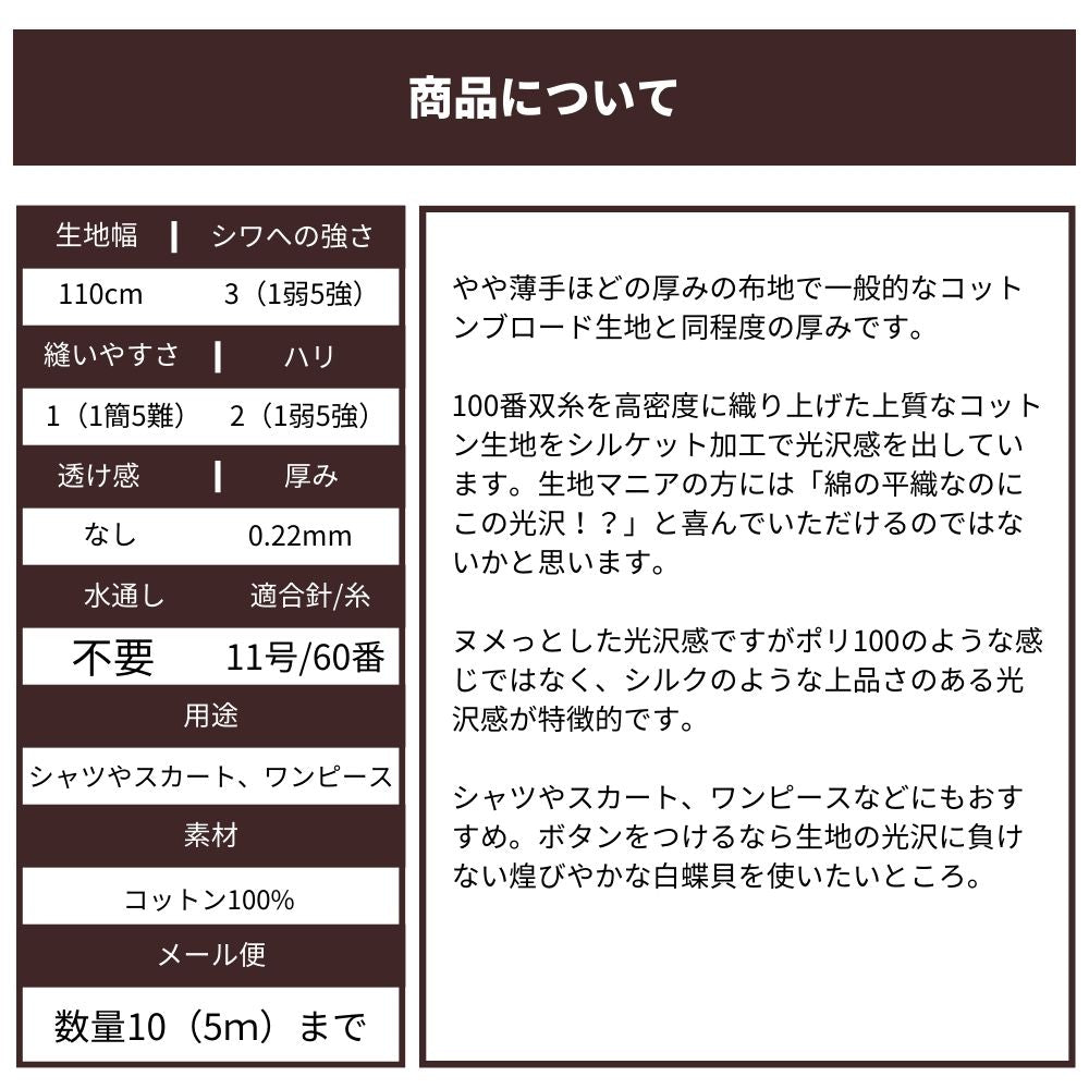 100双シルケット コットンブロード
