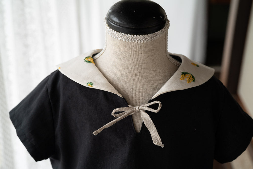 刺繍生地で作るリゾートセーラー