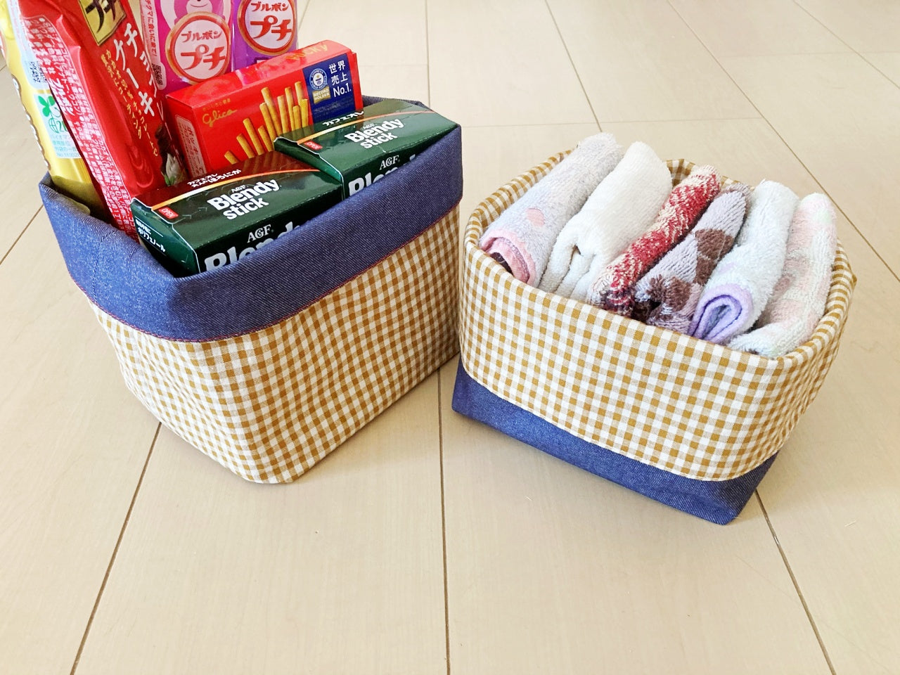 リバーシブルで使える！簡単かわいい布バスケットの作り方