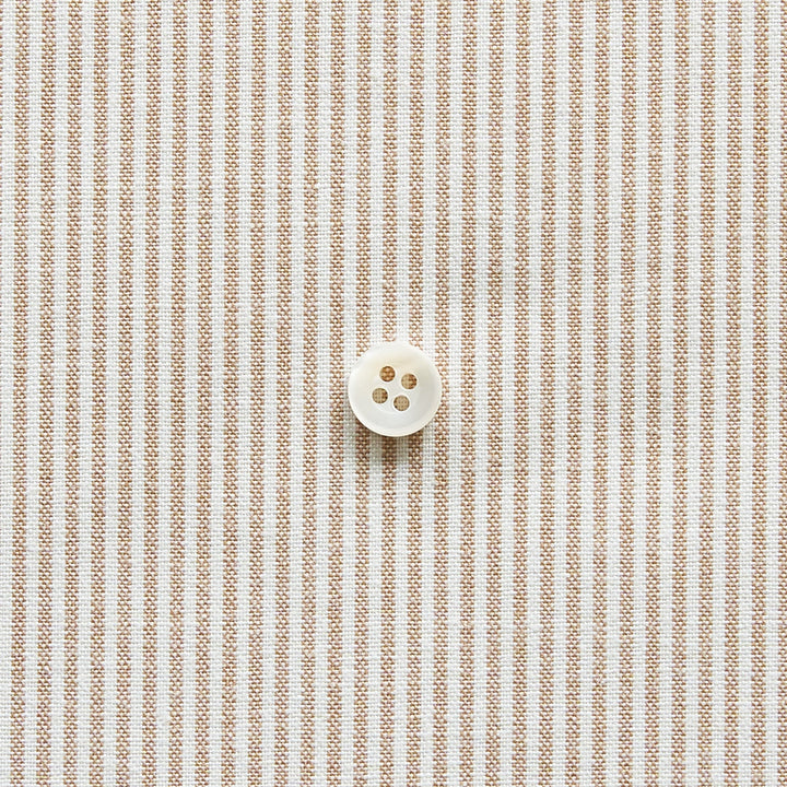 綿ポリダンガリー ストライプ#柄の大きさ_1.5mm#カラー_#107 ベージュ
