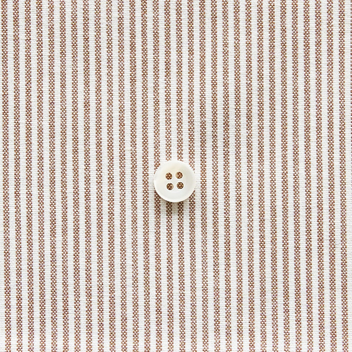 綿ポリダンガリー ストライプ#柄の大きさ_1.5mm#カラー_#116 ココア
