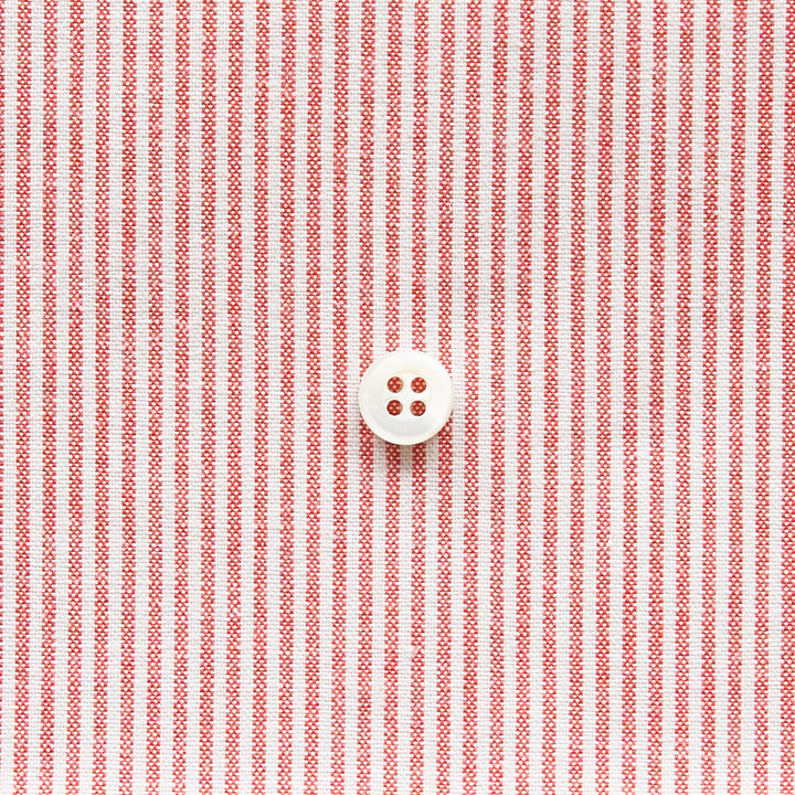 綿ポリダンガリー ストライプ#柄の大きさ_1.5mm#カラー_#117 トマトレッド