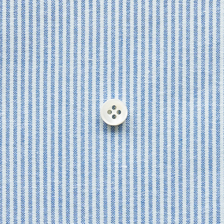 綿ポリダンガリー ストライプ#柄の大きさ_1.5mm#カラー_#118 ブルー