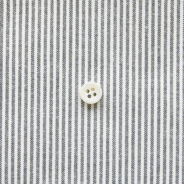 綿ポリダンガリー ストライプ#柄の大きさ_1.5mm#カラー_#120 ダークグレー