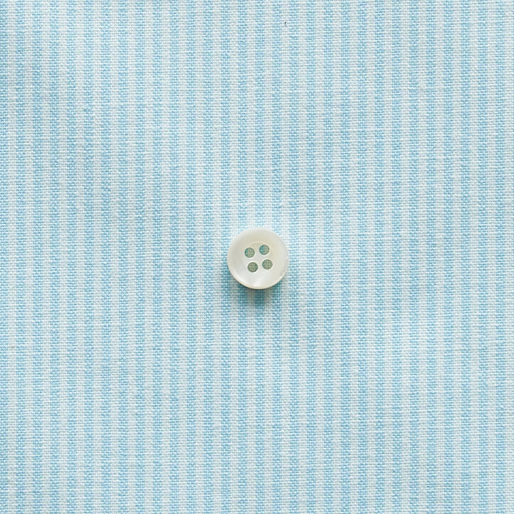 綿ポリダンガリー ストライプ#柄の大きさ_1.5mm#カラー_#124 アクアブルー