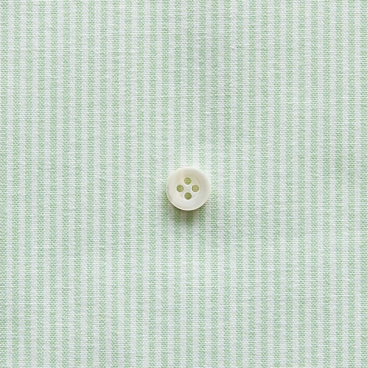 綿ポリダンガリー ストライプ#柄の大きさ_1.5mm#カラー_#126 スプリンググリーン