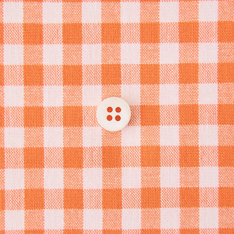 綿ポリダンガリー ギンガムチェック#柄の大きさ_5mm#カラー_#114 オレンジ