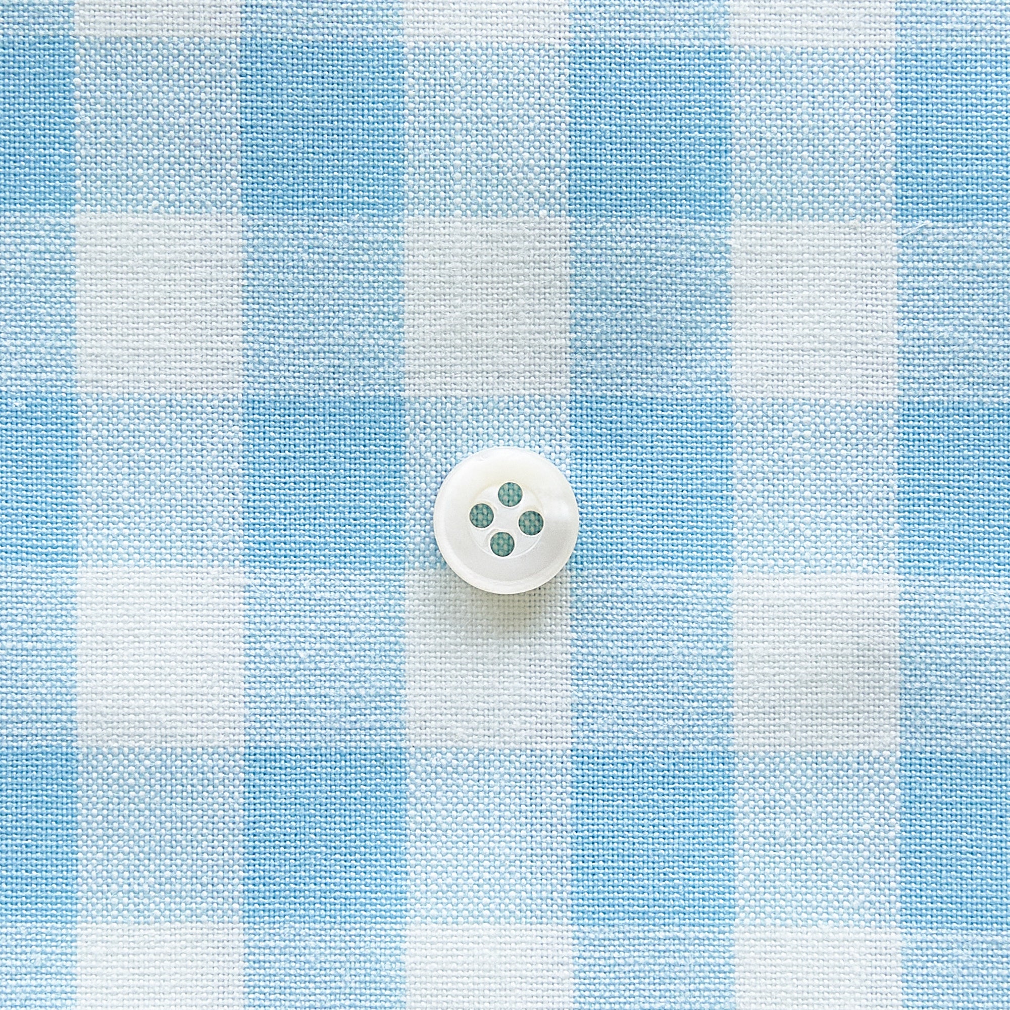 綿ポリダンガリー ギンガムチェック#柄の大きさ_12mm#カラー_#124 アクアブルー