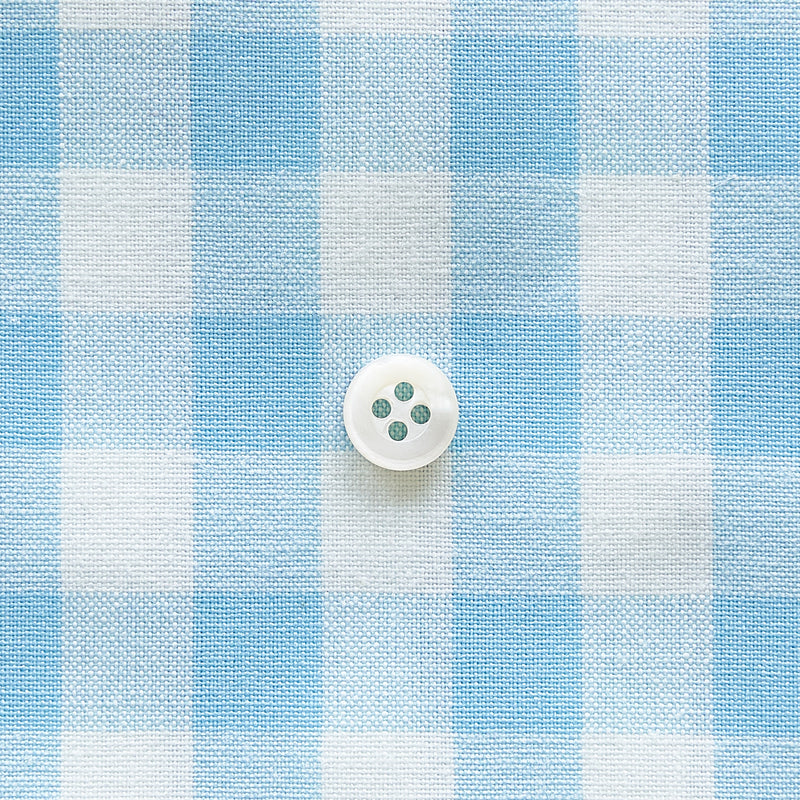 綿ポリダンガリー ギンガムチェック#柄の大きさ_12mm#カラー_#124 アクアブルー