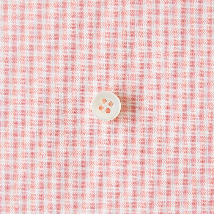 綿ポリダンガリー ギンガムチェック#柄の大きさ_1.5mm#カラー_#102 サーモンピンク