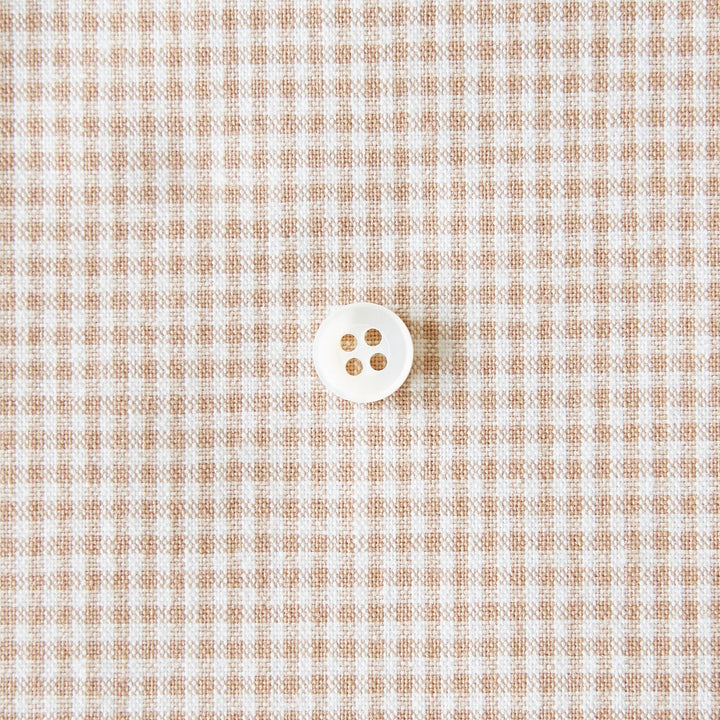 綿ポリダンガリー ギンガムチェック#柄の大きさ_1.5mm#カラー_#107 ベージュ