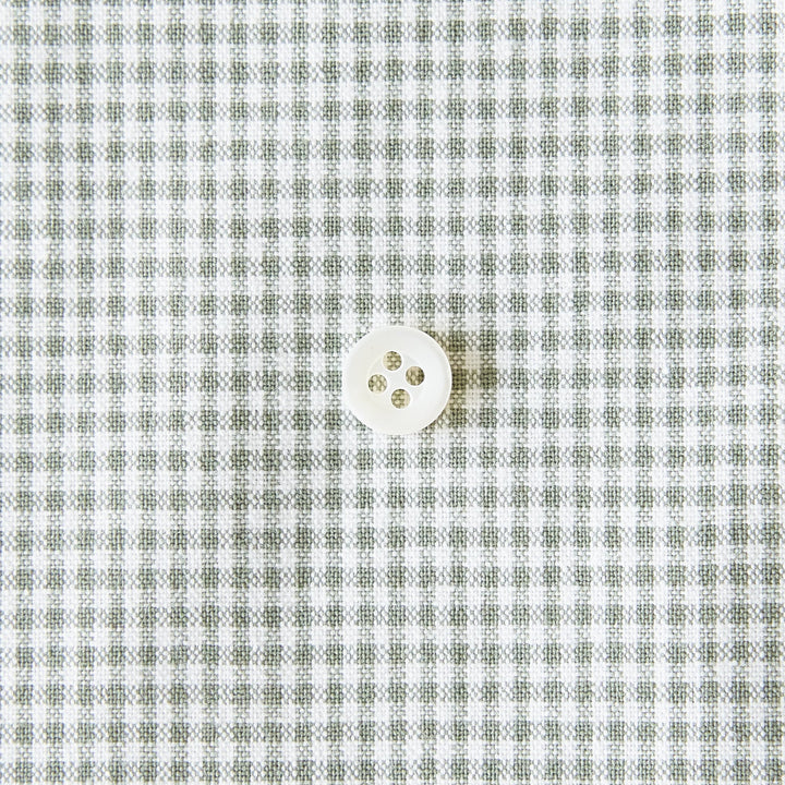 綿ポリダンガリー ギンガムチェック#柄の大きさ_1.5mm#カラー_#115 モスグリーン