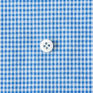 綿ポリダンガリー ギンガムチェック#柄の大きさ_1.5mm#カラー_#118 ブルー