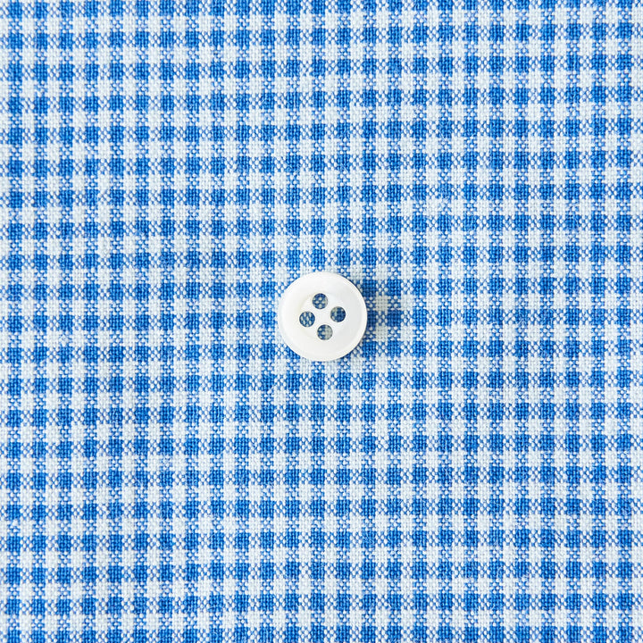 綿ポリダンガリー ギンガムチェック#柄の大きさ_1.5mm#カラー_#118 ブルー