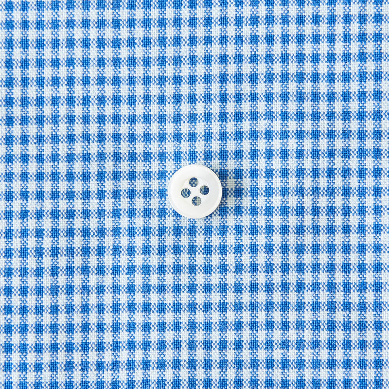 綿ポリダンガリー ギンガムチェック#柄の大きさ_1.5mm#カラー_#118 ブルー