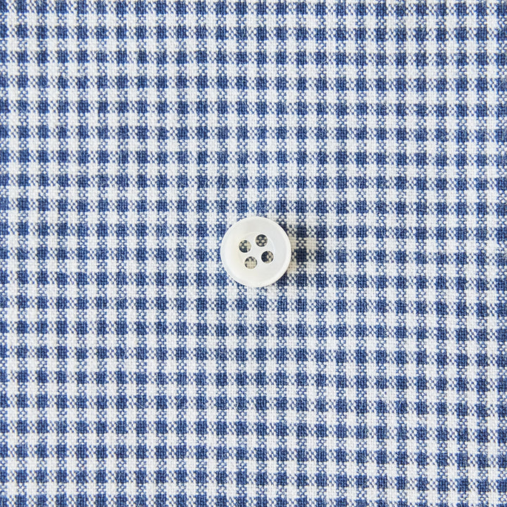 綿ポリダンガリー ギンガムチェック#柄の大きさ_1.5mm#カラー_#119 ネイビー