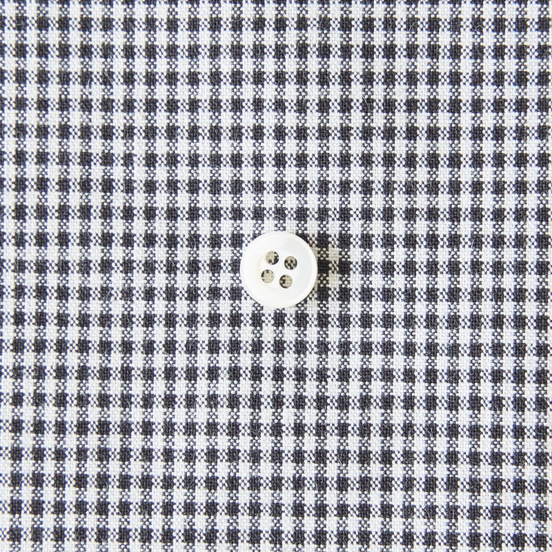 綿ポリダンガリー ギンガムチェック#柄の大きさ_1.5mm#カラー_#120 ダークグレー