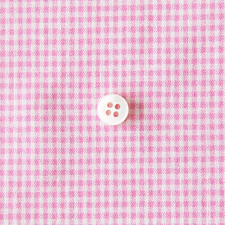 綿ポリダンガリー ギンガムチェック#柄の大きさ_1.5mm#カラー_#122 コスモスピンク