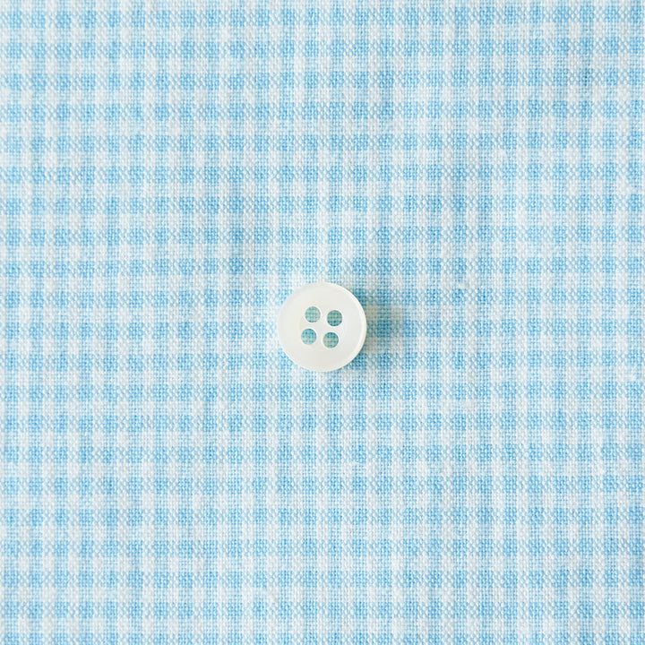 綿ポリダンガリー ギンガムチェック#柄の大きさ_1.5mm#カラー_#124 アクアブルー