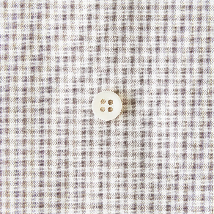 綿ポリダンガリー ギンガムチェック#柄の大きさ_1.5mm#カラー_#213 グレージュ
