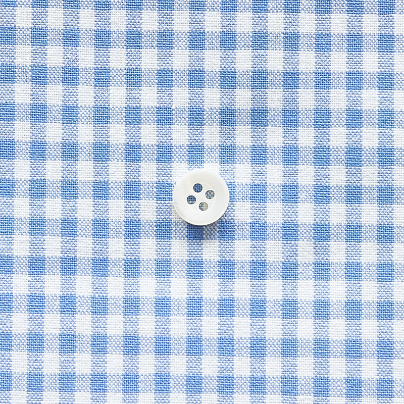 綿ポリダンガリー ギンガムチェック#柄の大きさ_3mm#カラー_#106 マリンブルー