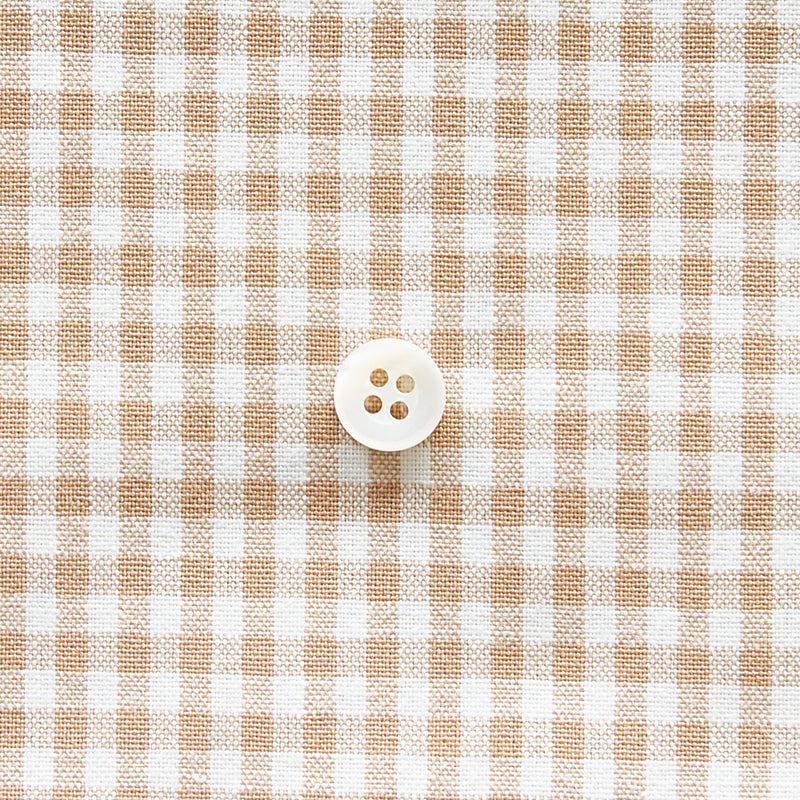 綿ポリダンガリー ギンガムチェック#柄の大きさ_3mm#カラー_#107 ベージュ