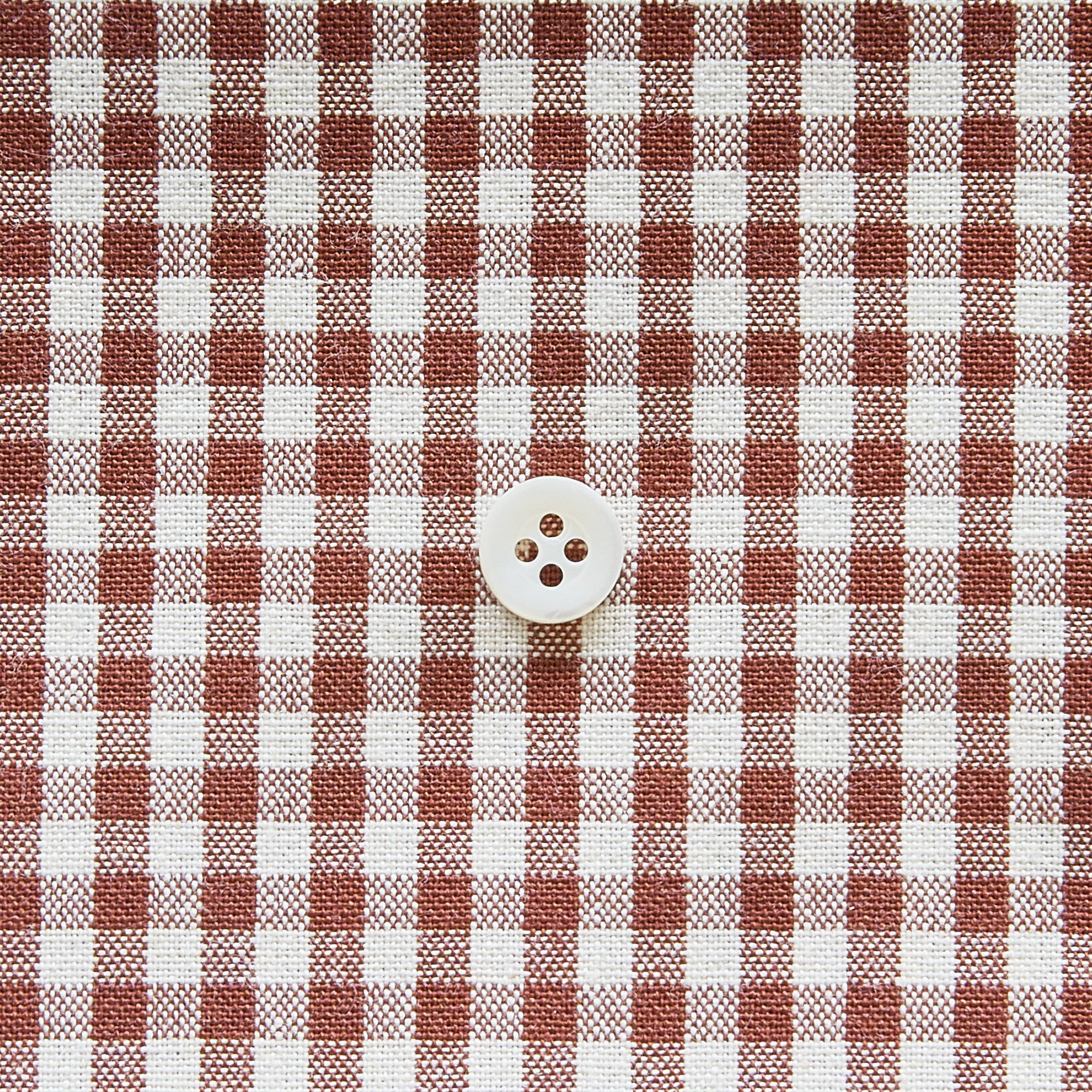 綿ポリダンガリー ギンガムチェック#柄の大きさ_3mm#カラー_#116 ココア