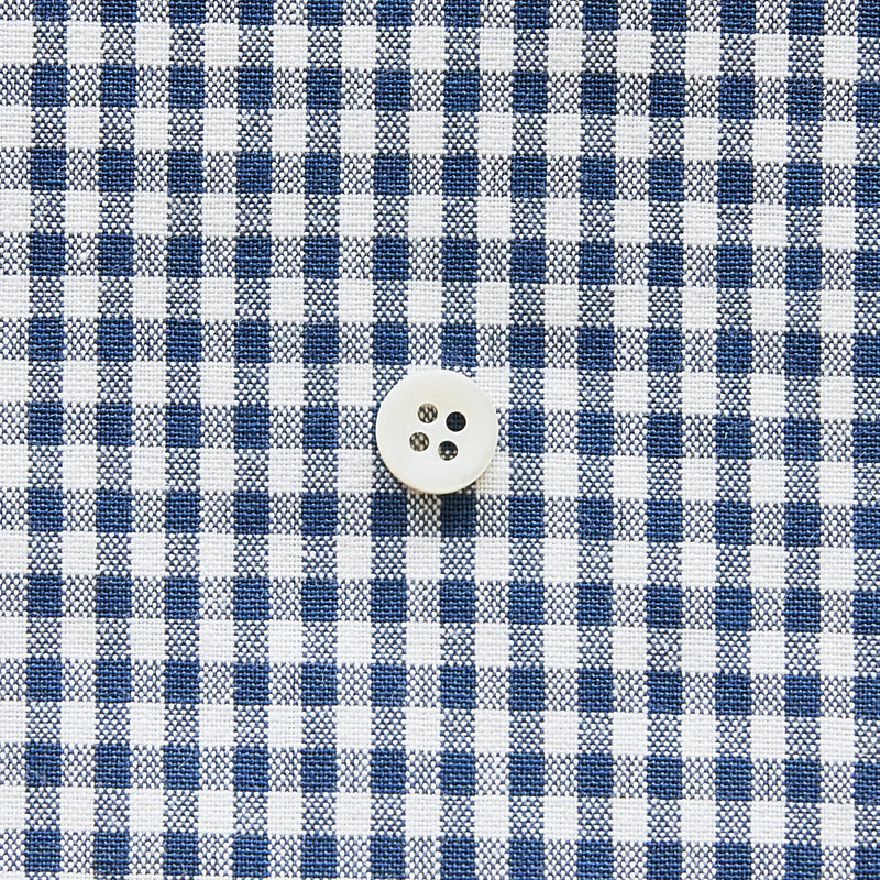 綿ポリダンガリー ギンガムチェック#柄の大きさ_3mm#カラー_#119 ネイビー