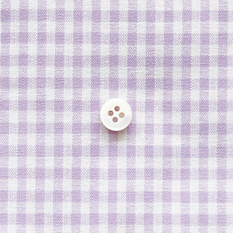 綿ポリダンガリー ギンガムチェック#柄の大きさ_3mm#カラー_#123 ペールラベンダー